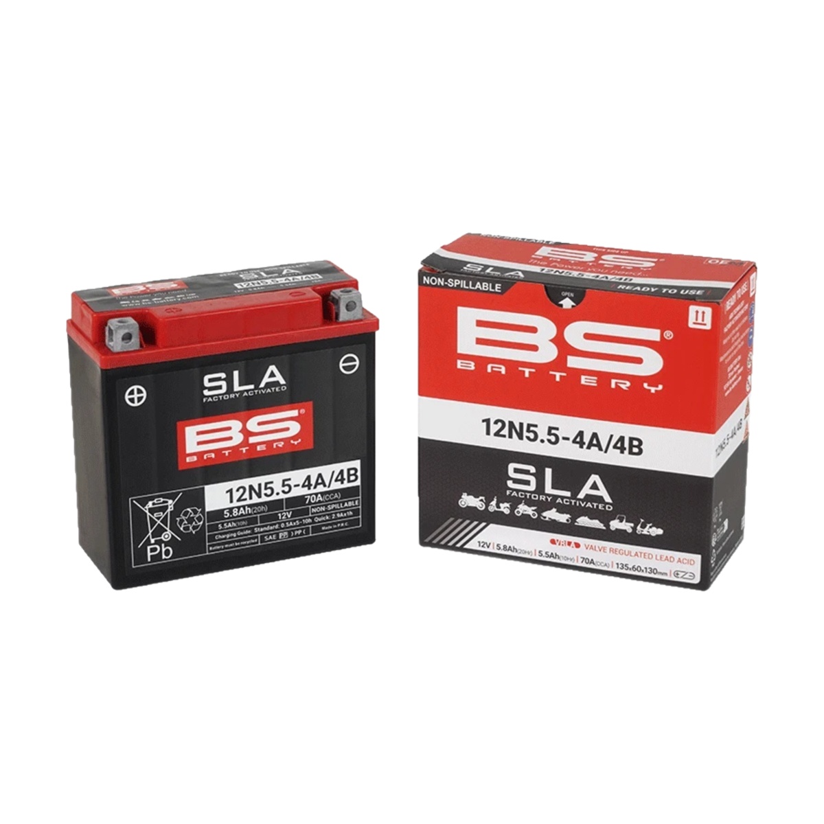 BS BATERRY - 12N5.5-4A - DRY - 12V/5.8AH - 55A(EN)