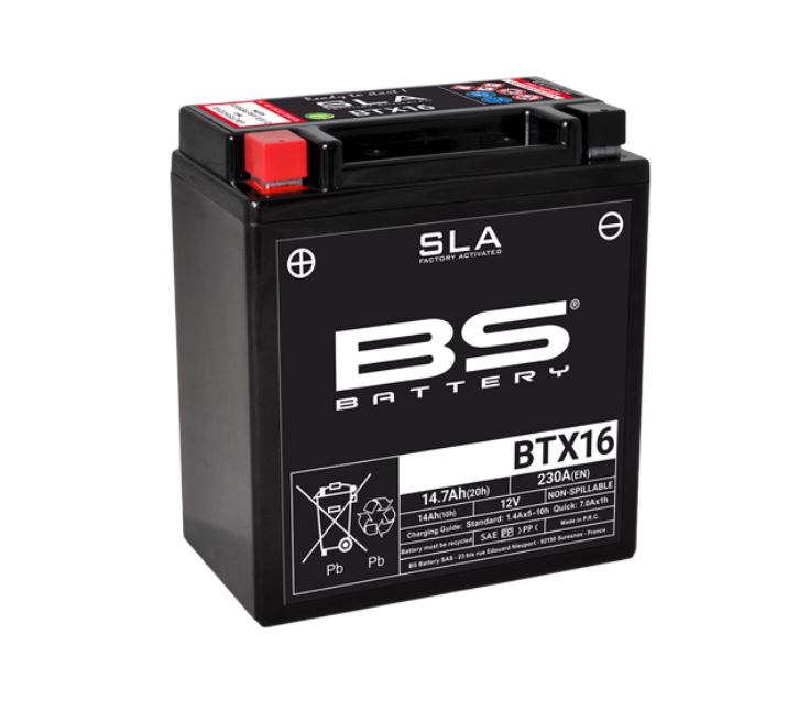 BS BATERRY - BS-BTX16 SLA - 12V/14.7AH - 230A (CCA)